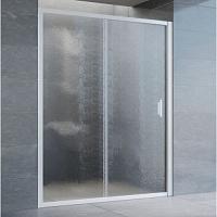 Душевая дверь профиль черный глянцевый стекло шиншилла Vegas-glass