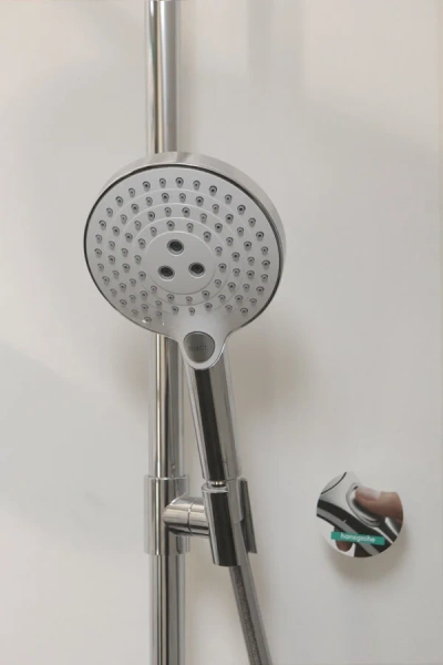 Душевая стойка Hansgrohe Raindance Select S 27129 со смесителем (детальная фотография), с термостатом