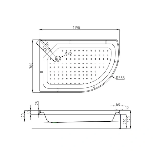 Душевая кабина Deto EM 120x80 см правая EM2712RNGM (детальная фотография), 120х80
