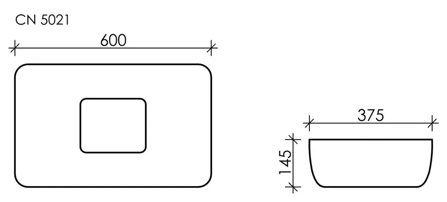 Раковина Ceramica Nova Element 60 см накладная CN5021 (детальная фотография), одинарные