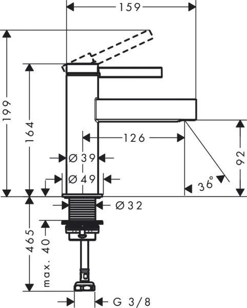 Кран Hansgrohe Finoris матовый черный 76013670 (детальная фотография), в наличии index_1