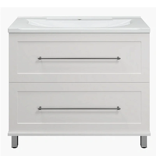 Тумба под раковину напольная Misty Марта 100 см белая - фото 2