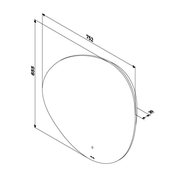 Зеркало с подсветкой Am.Pm X-Joy 80 см декоративное M85MOX50801WG (детальная фотография), современные, hi-tech