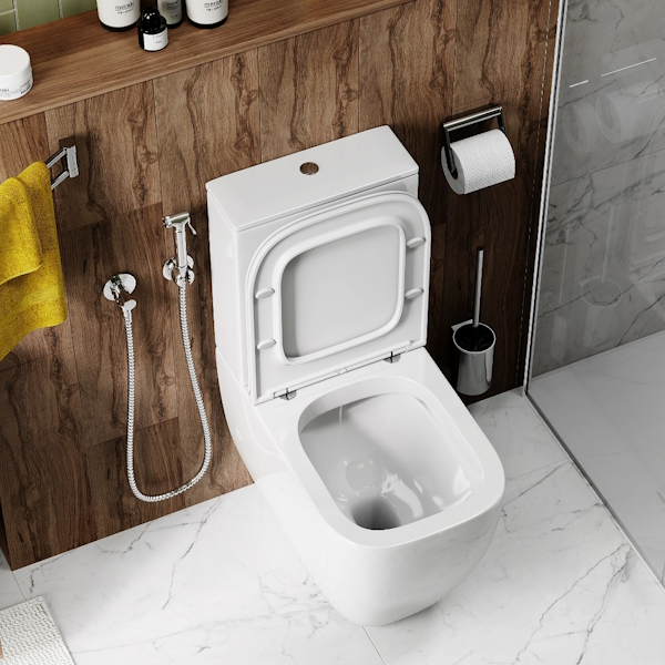 Унитаз компакт Ceruttispa Chika безободковый CT8708 (детальная фотография), современные, hi-tech, прямоугольные