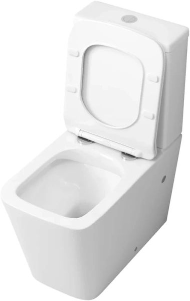 Унитаз компакт Grossman с тонкой крышкой GR-4445S-1 (детальная фотография), с горизонтальным, прямым выпуском