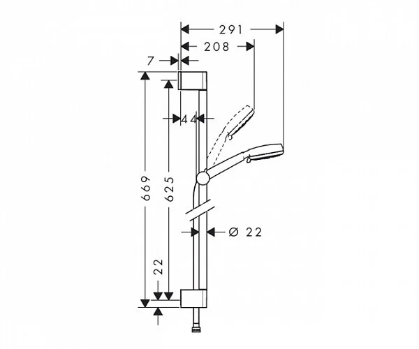 Душевой гарнитур Hansgrohe Crometta белый/хром 26651400 (детальная фотография), душевые гарнитуры