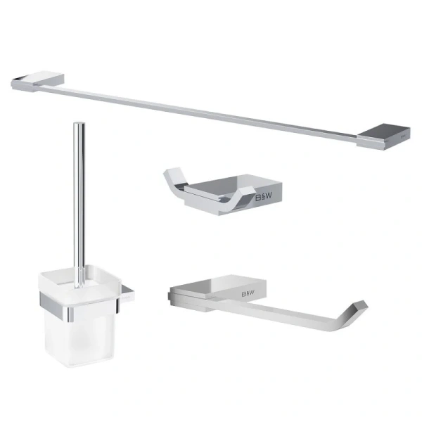 Набор аксессуаров для ванной Black&White Gravity хром 7720C (детальная фотография), настенные