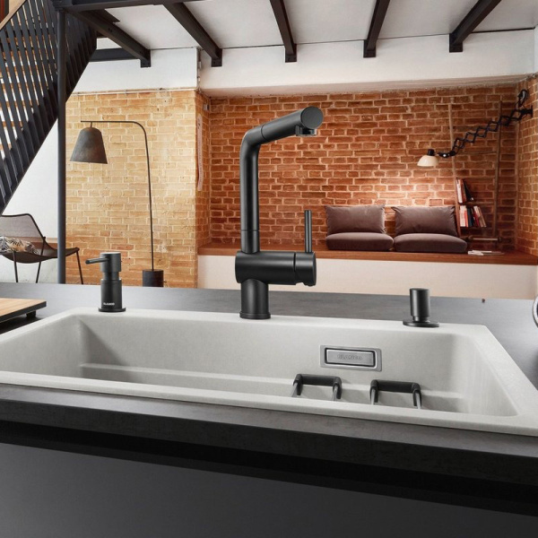 Смеситель для кухни Blanco Linus-S черный матовый 525807 (детальная фотография), для кухни