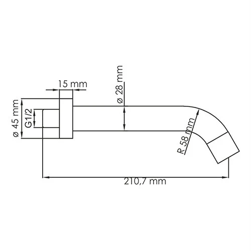 Излив для ванны WasserKRAFT черный A084 (детальная фотография), по запросу