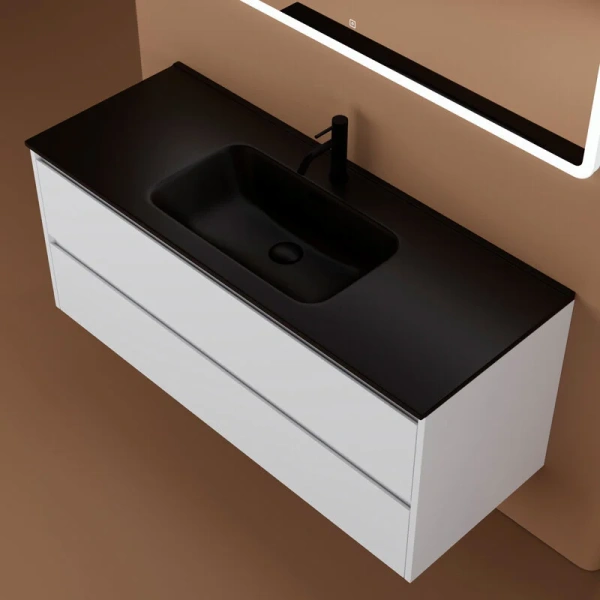 Тумба с раковиной подвесная Sancos Libra LB120-1W 120 см МДФ (детальная фотография), комплект (набор)