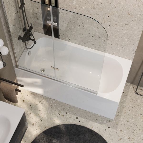 Шторка для ванны Cezares Eco 120х140 см стекло прозрачное ECO-O-V-21-120/140-C-Cr (детальная фотография), 120 см