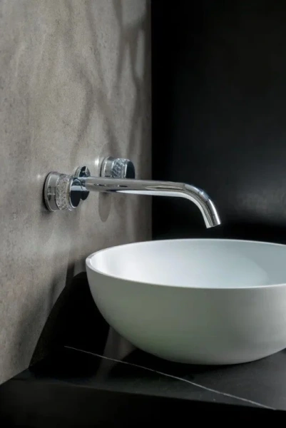 Смеситель для раковины Boheme Aura хром 152-2-CR-A (детальная фотография), с длинным изливом