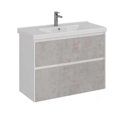 Тумба под раковину подвесная Lemark Combi 100 см бетон - фото 2