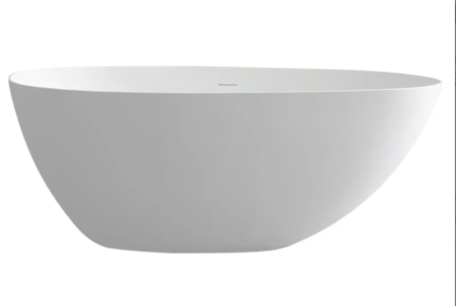 Ванна Uni-Flow Ova из искусственного камня Solid surface FS302-1700 Gloss White, 170 х 85 см, белая (детальная фотография)
