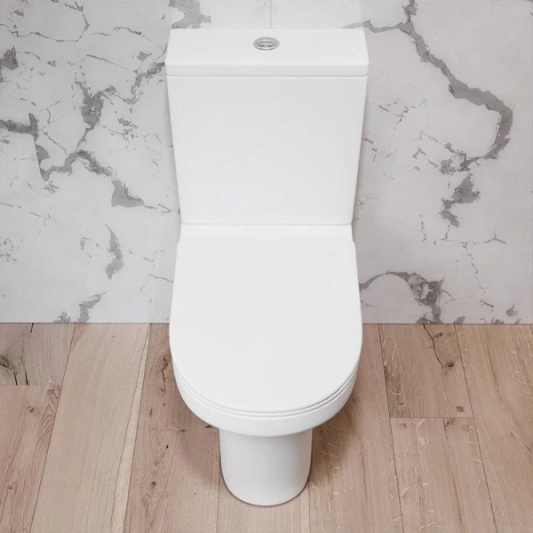 Унитаз компакт Damixa Skyline безободковый DX35C8600SC (детальная фотография), безободковые, сиденье с микролифтом , с антивсплеском, компакт, низкие