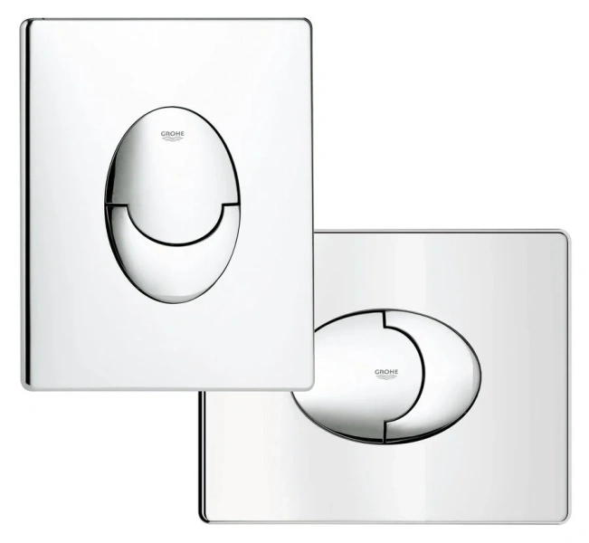 Клавиша смыва Grohe Skate Air горизонтальная хром 38506000 (детальная фотография), слив эконом-стандарт с двумя клавишами