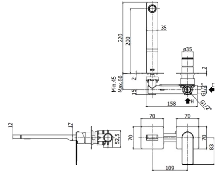 Схема (детальная фотография), для раковины