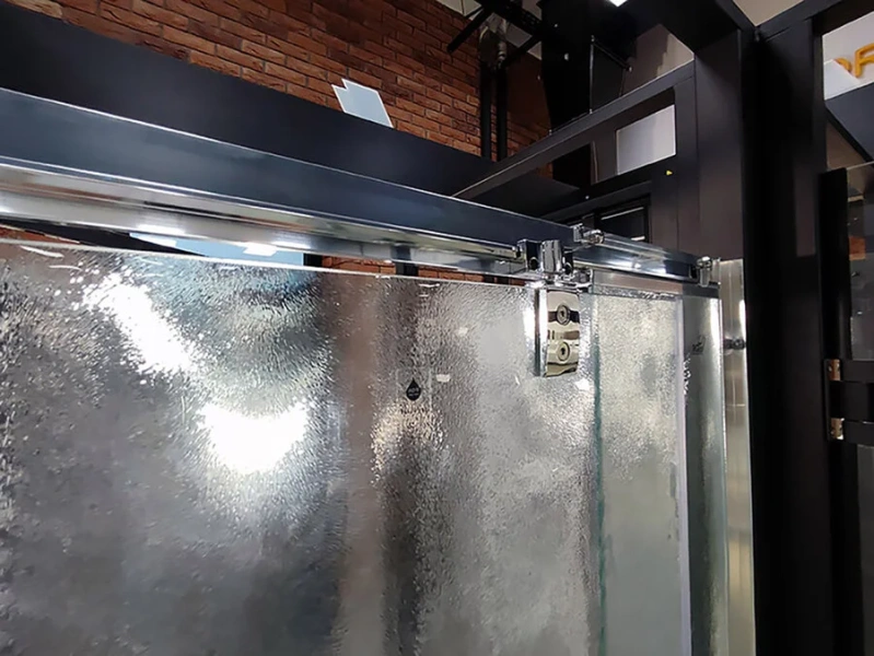 Душевая дверь в нишу RGW Passage PA-02 80 см профиль хром, стекло шиншилла 41080208-51 (детальная фотография), рифленые