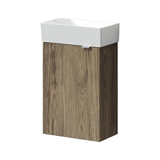 Тумба под раковину подвесная Sancos Mini 35 см дуб чарльстон, правая