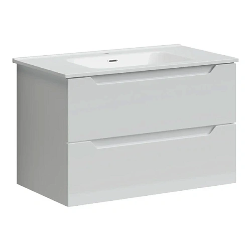 Тумба под раковину подвесная Sancos Norma 2.0 80 см белый глянец - фото 1