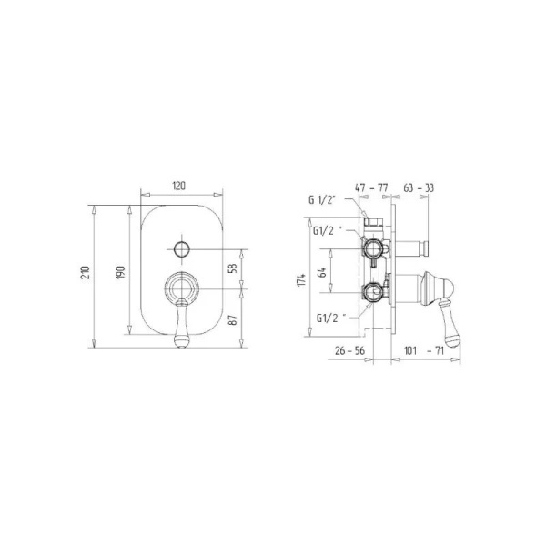 Смеситель для душа Migliore Maya золото 18933 (детальная фотография), для душа