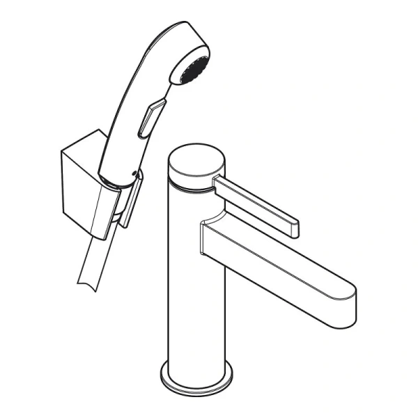 Смеситель для раковины Hansgrohe Finoris черный матовый 76210670 (детальная фотография), современные, hi-tech