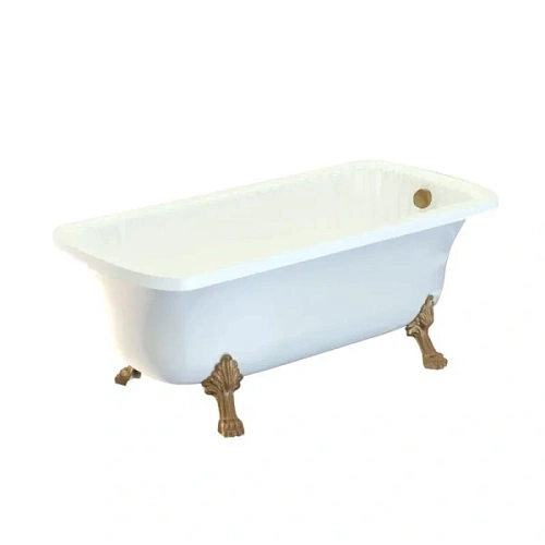 Ванна из искусственного камня Migliore Olivia 174х80 см фурнитура бронза - фото 3