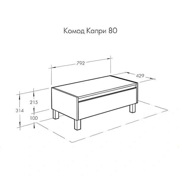 Тумба напольная Акватон Капри 80 см бетон пайн 1A231103KPDA0 (детальная фотография), по запросу