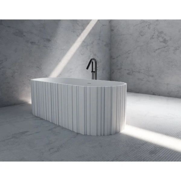 Ванна из искусственного камня Abber Stein 170x75 см овальная AS9653 (детальная фотография), современныe, hi-tech