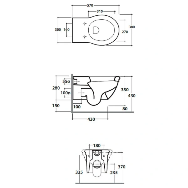 Унитаз подвесной, слив 4,5/3 л, Globo Paestum PAS03.BI (детальная фотография), подвесные