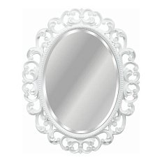 Зеркало овальное без фацета, цвет белый глянец, Tessoro Isabella 82