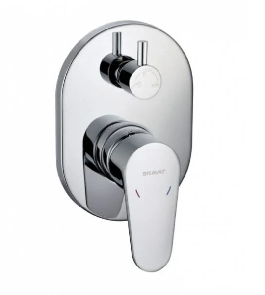 Смеситель встраиваемый в стену, три функции Bravat Eler FB848238CP-3-RUS (детальная фотография)