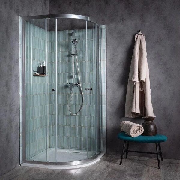 Душевой уголок Jacob Delafon Serenity 80х80 см полукруглый, профиль хром E14R80-GA (детальная фотография), 80х80