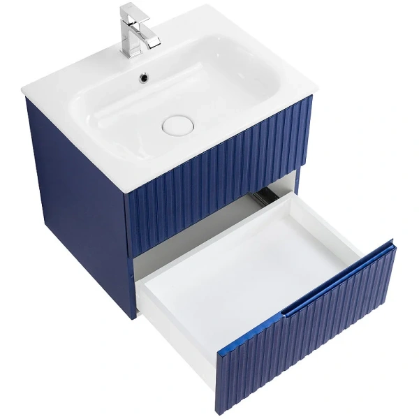 Тумба под раковину подвесная Cezares Duet 60 см Sapfiro DUET-600-2C-SO-SPF-P (детальная фотография), моноблок