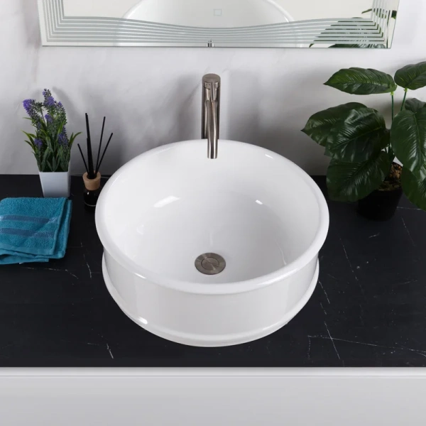 Раковина BelBagno 45 см накладная BB1383 (детальная фотография), белые