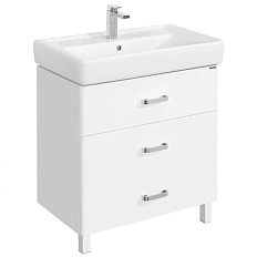 Тумба под раковину напольная Акватон Америна М 80 см белая глянцевая
