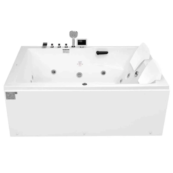 Ванна акрииловая Gemy 182x122 см с гидро и аэромассажем правосторонняя G9061 K R (детальная фотография), с гидромассажем, большие, двухместные, глубокие