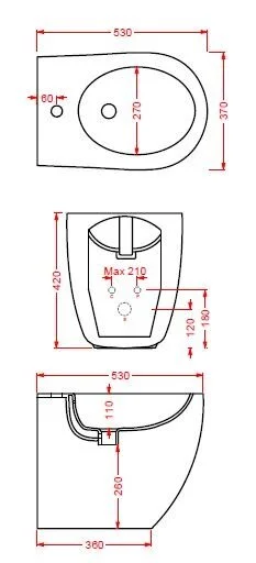 Биде напольное ArtCeram File 2.0 giallo zinco FLB002 12 00 (детальная фотография), напольные