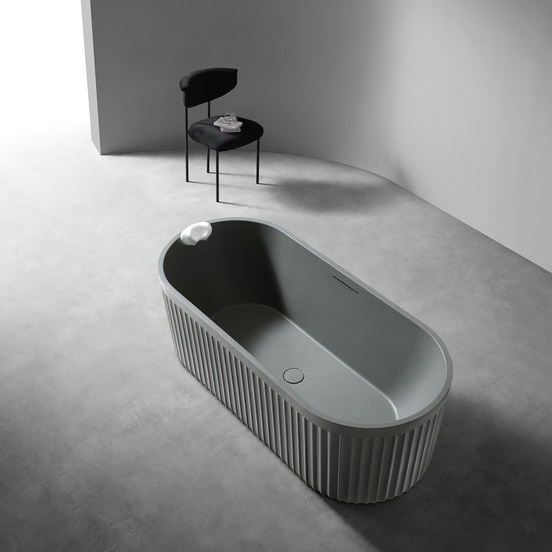 Ванна из искусственного камня ALTROBAGNO Gianni 090214 170x75 см cement grey ALTROBAGNOGianni090214CementGrey (детальная фотография), современныe, hi-tech, декорированныe