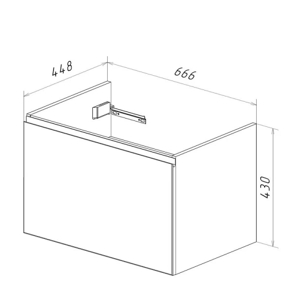 Тумба с раковиной подвесная Lemark Veon Mini LM02VM70T 70 см с одним ящиком (детальная фотография), в наличии, по запросу, нет в наличии