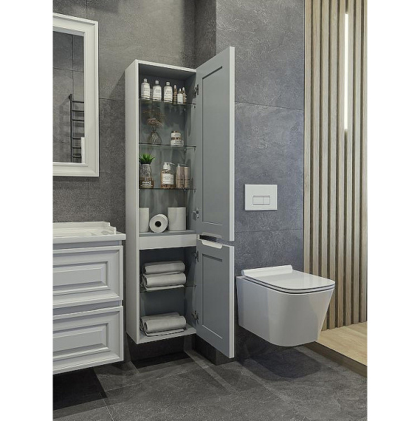 Шкаф-пенал подвесной Caprigo Ponza 40 см белый, правый 13550R-В231 (детальная фотография), в наличии