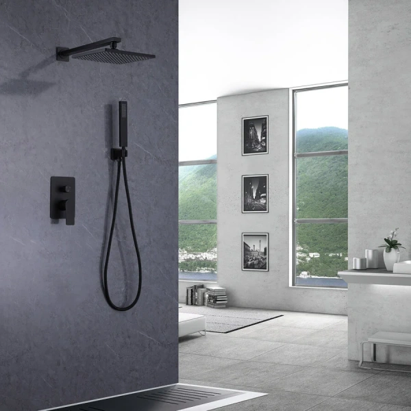 Душевой комплект Abber Weiss Insel черный матовый AF8018B (детальная фотография), черные