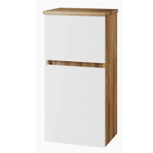 Шкаф-пенал подвесной Misty Ива 40 см белый/каштан П-Ива05040-01 (детальная фотография), пристенные, низкие