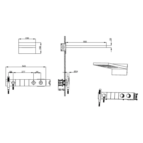 Душевой комплект Boheme Zodiac никель 133-NB (детальная фотография), душевые комплекты, наборы