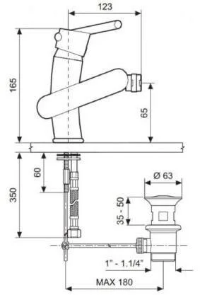 Смеситель для биде матовый хром Emmevi Twist 6604SC (детальная фотография), для биде
