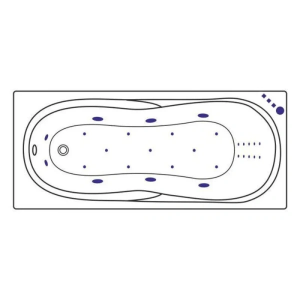 Ванна гидромассажная Excellent Sekwana Ultra Nano 170 x 75 см, цвет белый/хром, WAEX.SEK17.ULTRATNANO.CR (детальная фотография), в наличии