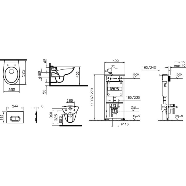 Схема (детальная фотография), слив эконом-стандарт под две клавиши