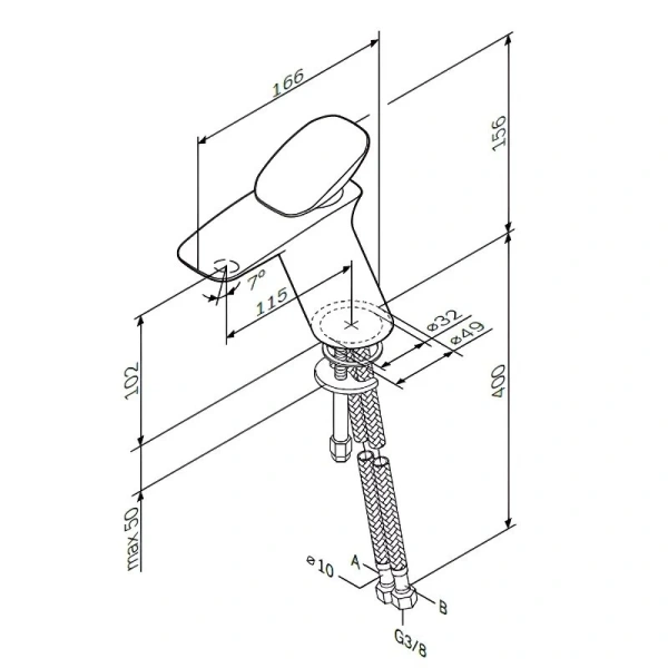 Смеситель для раковины Am.Pm Spirit 2.0 хром F70A02100 (детальная фотография), для раковины