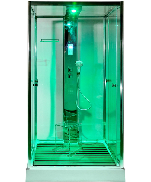 Душевая кабина Deto Z 120х90 см прямоугольная Z122ESPOO (детальная фотография), пристенные, с гидромассажем, c тропическим душем, с вентиляцией, с крышей, с радио