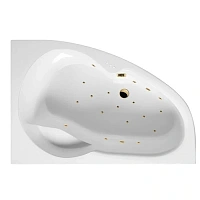 Ванна гидромассажная Excellent Newa Relax 160 x 95 см, правая, белый/золото, WAEX.NEP16.RELAX.GL